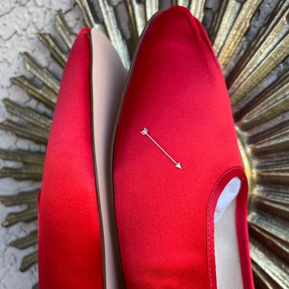 J. CREW Ruby Red Satin Lace Up Ballet Slippers Flats Pointe Shoe Style Flats - Picture 11 of 17